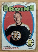 1971-72 Topps Gerry Cheevers Hockey Card #54 Bruins Goalie Poor Creased