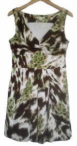 Banana Republic Women’s Size 8 Dress Tropical Green Sleeveless Side Zip Cotton - Picture 1 of 10