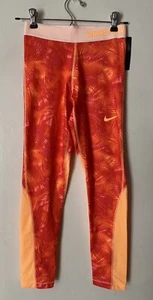 Nike Pro Cool Dri-Fit Girls Sz Large Training Leggings Orange Stretch Pants NWT - Picture 1 of 5