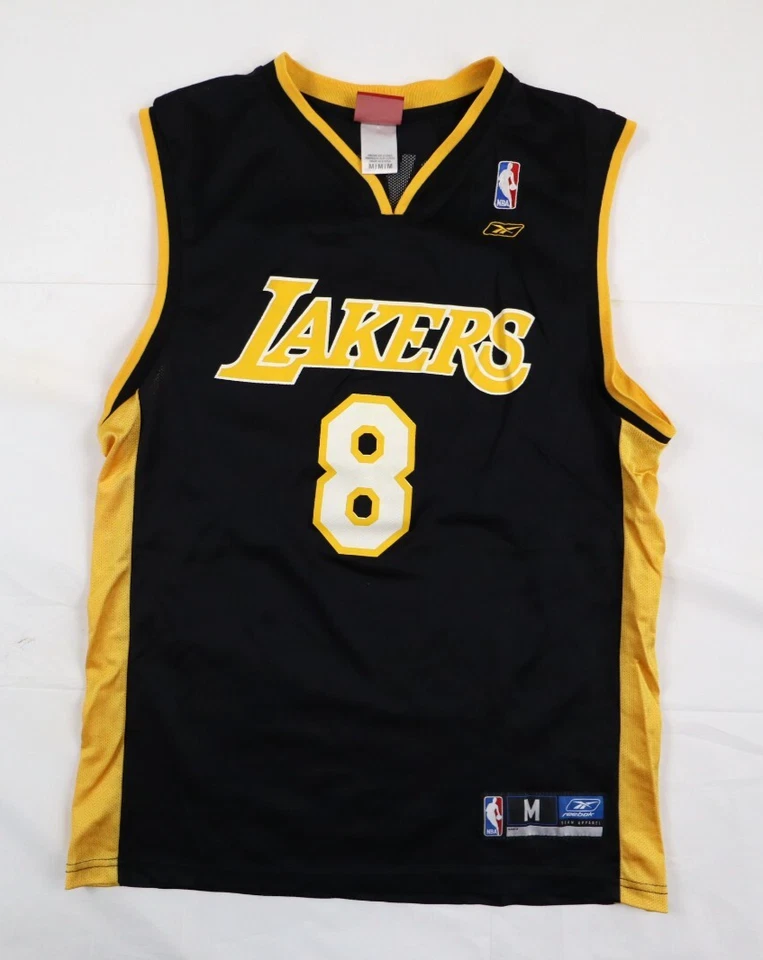 Camiseta de basquete masculina Reebok média (M) Kobe Bryant Lakers preta/amarela #8 - Imagem 1 de 4