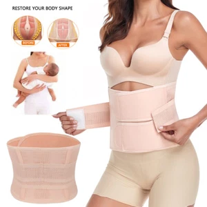 2 In1 Postpartum Girdle C-Section Recovery Belly Band Abdominal Binder Belt Wrap - Picture 1 of 25