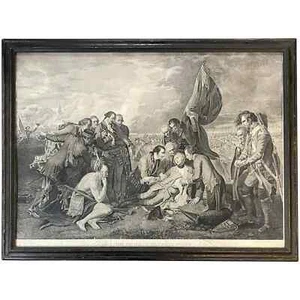 18th c “Death of General Wolfe” after Benjamin West,Engraved by Augustin Legrand - Bild 1 von 16