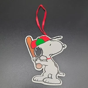 Snoopy Playing Baseball Ornament Peanuts Gang Flat Kurt Adler Christmas Holiday - Picture 1 of 6