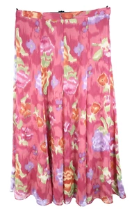 COLDWATER CREEK Womens Polyester Maxi Flare Skirt Floral Lined Multicolor Size M - Picture 1 of 14