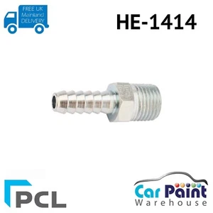 PCL HE-1414 H/C R 1/4 Inch Male To 1/4 Inch I.D Hose Tailpiece - Picture 1 of 2