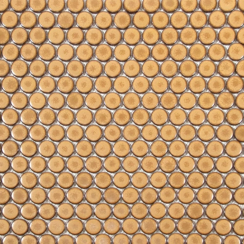 15 Sheets Rustic Tan Penny Round Mosaic Wall and Floor Tile - Image 1 of 1
