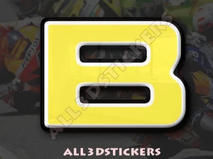 Autocollant Résine Lettre B 3D Couleur Jaune Taille 25mm - Picture 1 of 1