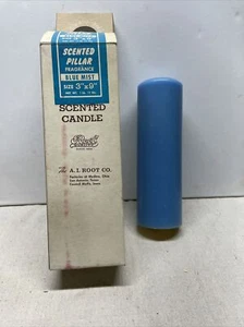 Vintage A.I. ROOT CO. 3x9 Scented Pillar Blue Mist - Picture 1 of 8