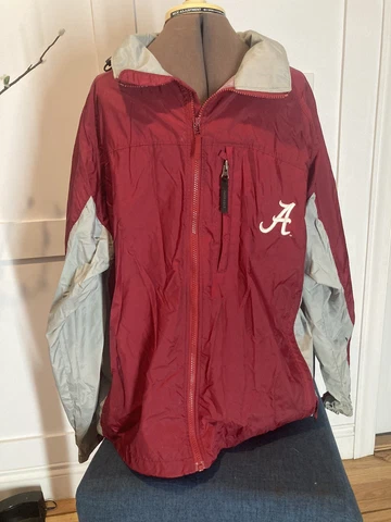 Alabama Crimson Tide Jacket Mens Large Columbia Windbreaker Full Zip Roll Tide Cover