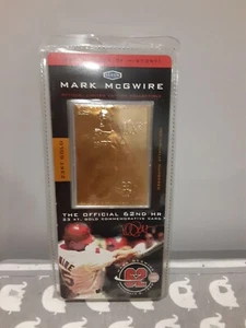 Tarjeta Conmemorativa Mark McGwire "23KT GOLD" Sellada "62ND HOMERUN" - NUEVA - Imagen 1 de 3