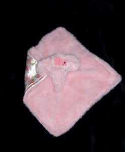 Parents Choice Pink Elephant Plush Floral Satin Baby Blanket Plush Buddy Lovey - Picture 1 of 2