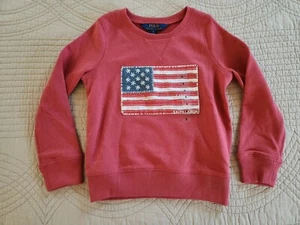 POLO RALPH LAUREN GIRLS AMERICAN FLAG SWEATSHIRT NEW! - Picture 1 of 7