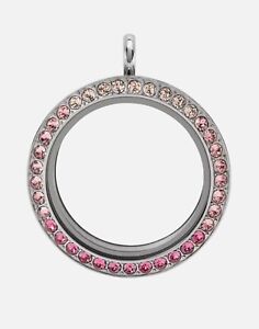 Origami Owl Large Silver Pink Ombre SWAROVSKI CRYSTAL TWIST Face and Base, NEW