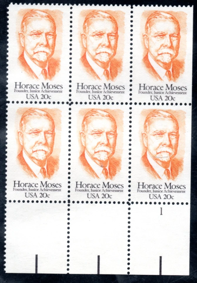 US Scott #2095, "Horace Moses" Plate block of 6, MNH - Image 1 of 1
