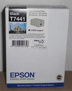 Epson T7441 Tinte black Workforce Pro WP M4015 M4095 M4525 M4595  2015 OVP  - Afbeelding 1 van 1