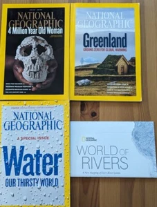 Three 2010 National Geographics Includes Special Water Issue & Poster - Imagen 1 de 8