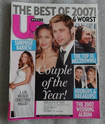 Brad Pitt Angelina Jolie, Britney,US Weekly Magazine December 24, 2007 Issue 671 - Image 1 of 4