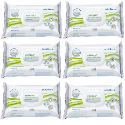 SCHÜLKE Mikrozid Universal Wipes Flächendesinfektion Desinfektion 100 Tücher 6er Pack