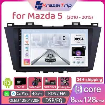 8 Core QLED Car Radio Stereo for Mazda 5 2010 -2015 Carplay Andriod Auto DSP RDS - Image 1 of 4