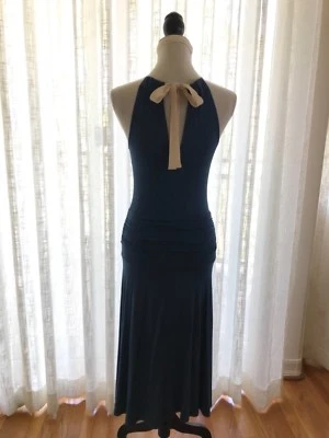 ISAAC MIZRAHI женщин темно-синий с бретелью через шею ремни галстук вырез назад платье без рукавов Sz XS - Изображение 1 из 4