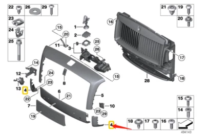 Marco de radiador Rolls Royce Ghost 2014-2017 para parrilla izquierda 51117377471 Foto 1 de 4