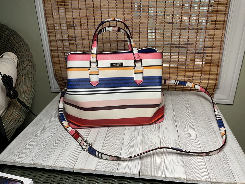 Bolso Bandolera Kate Spade ~ LAUREL WAY RAYAS BEREBER EVANGELIE EN ROSA * Foto 1 de 4