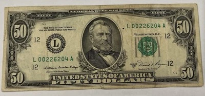 USA 1981 $50 Bill Center Off 6 Digits Circulated Good Condition San Francisco - Image 1 of 4