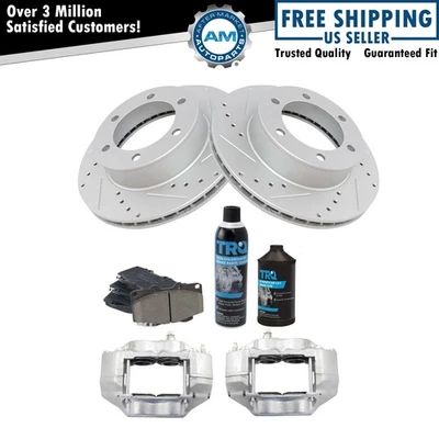 Pinzas de freno delanteras rotores y pastillas de cerámica para Toyota Tacoma 1999-2004 Foto 1 de 4