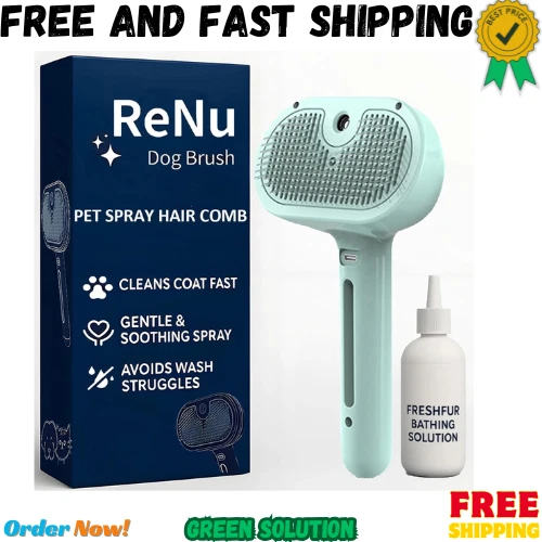 ReNu Dog Brush, Fresh Fur Shower Brush, 3-in-1 Self-Cleaning Steamy Pet Brush - Image 1 of 4