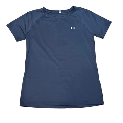 Camiseta ajustada Under Armour HeatGear para mujer gris medio rendimiento camiseta activa Foto 1 de 4