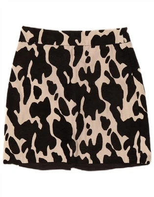 Minifalda pequeña ZARA para mujer W26 negra estampado animal poliéster LS13 Foto 1 de 3