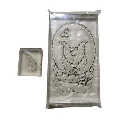 Lot of 2 Christmas Acrylic Stamps Santa Candle Holiday New Provo Craft - Image 1 of 4