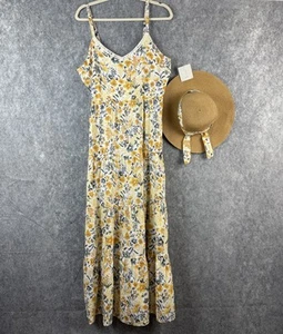 Joie Blumen Sommerkleid & Hut Größe 12 Mommy and Me gelb Stufen Cottagecore Strand - Bild 1 von 15