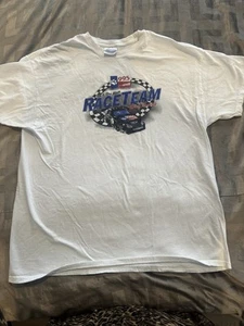 Vintage 99.5 The Wolf Racing Team Shirt Mens XL White Country Music 90s - Picture 1 of 16