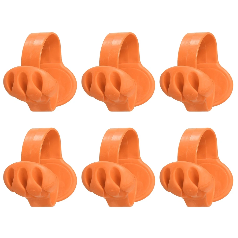 Clips de Cable, 6 Piezas Organizador de Cable de Escritorio Portacables, Naranja Foto 1 de 4