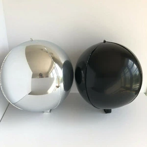Brand New 18" Sphere Orbz Orb Round Balloons Silver & Black Party Balloons - Picture 1 of 1