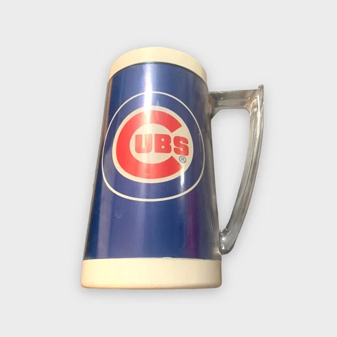 Vintage Mug Chicago Cubs 1984 Baseball Team Photo Plastic collectible beer Mug Cover