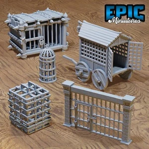 Dungeons and Dragons Prison Cages D&D Fantasy Miniatures - Picture 1 of 14