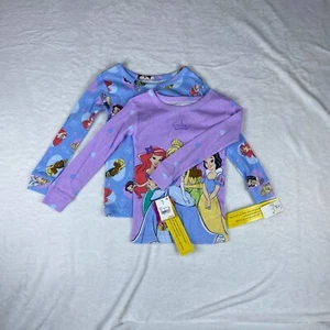 Disney Lot Of 2 Sweatshirt Girls Tall 5 Purple Blue Princess Graphics Pullover - Picture 1 of 7