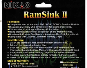 Nikao Ram Sink II dissipatore di calore chip di memoria - Foto 1 di 2