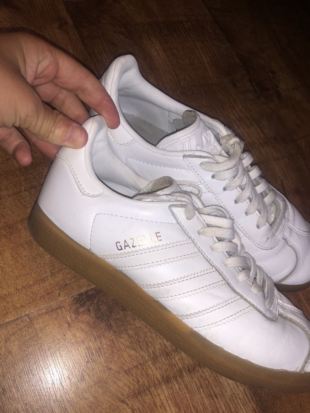 adidas gazelle all white leather