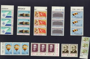 TURCHIA 1985-1986 STRISCIA X 3 SET 2301, 2310-2311, 2364-2367, 2357, B217 COME NUOVO MNH - Foto 1 di 1