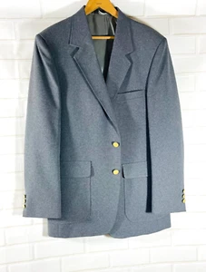Vintage Grey Polyester Blazer by "The Men's Store" Sport Coat Size 40 R 1970s - Picture 1 of 10