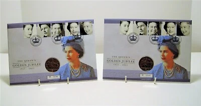 Scarce Pair  Consecutively Numbered Queen Elizabeth II Golden Jubilee Coin Sets - Image 1 of 4
