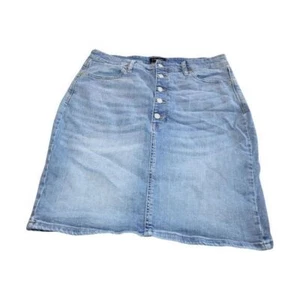 Banana Republic Mini Skirt Women Sz 12 Button Down 5 Button Blue Cottagecore - Picture 1 of 6