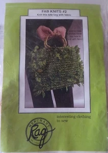 NWT Rag Merchant Fab Knits #2 knitted purse with fabric pattern and handles - Picture 1 of 4