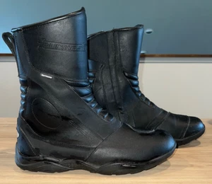 Tourmaster Solution Waterproof Black Boots Size 11 Motorcycle Riding Zipper Up - Picture 1 of 7
