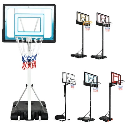 Adjustable Height Basketball Goal Outdoor Sport Swim Basketball Hoop Backboard - Image 1 of 4