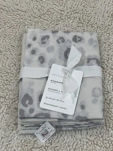 Neu 2er Set Pottery Barn Schneeleopard Perkal Standard Kissenbezüge 26 x 20 Zoll - Bild 1 von 11