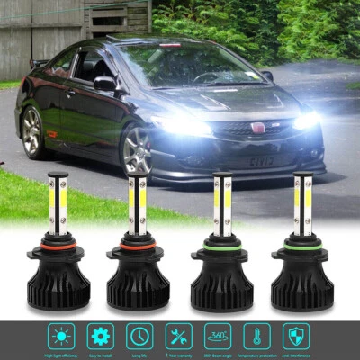 For 2006-2011 Honda Civic 2Dr Coupe 4x 6000K Led Headlight Conversion Bulbs Kit - Image 1 of 4